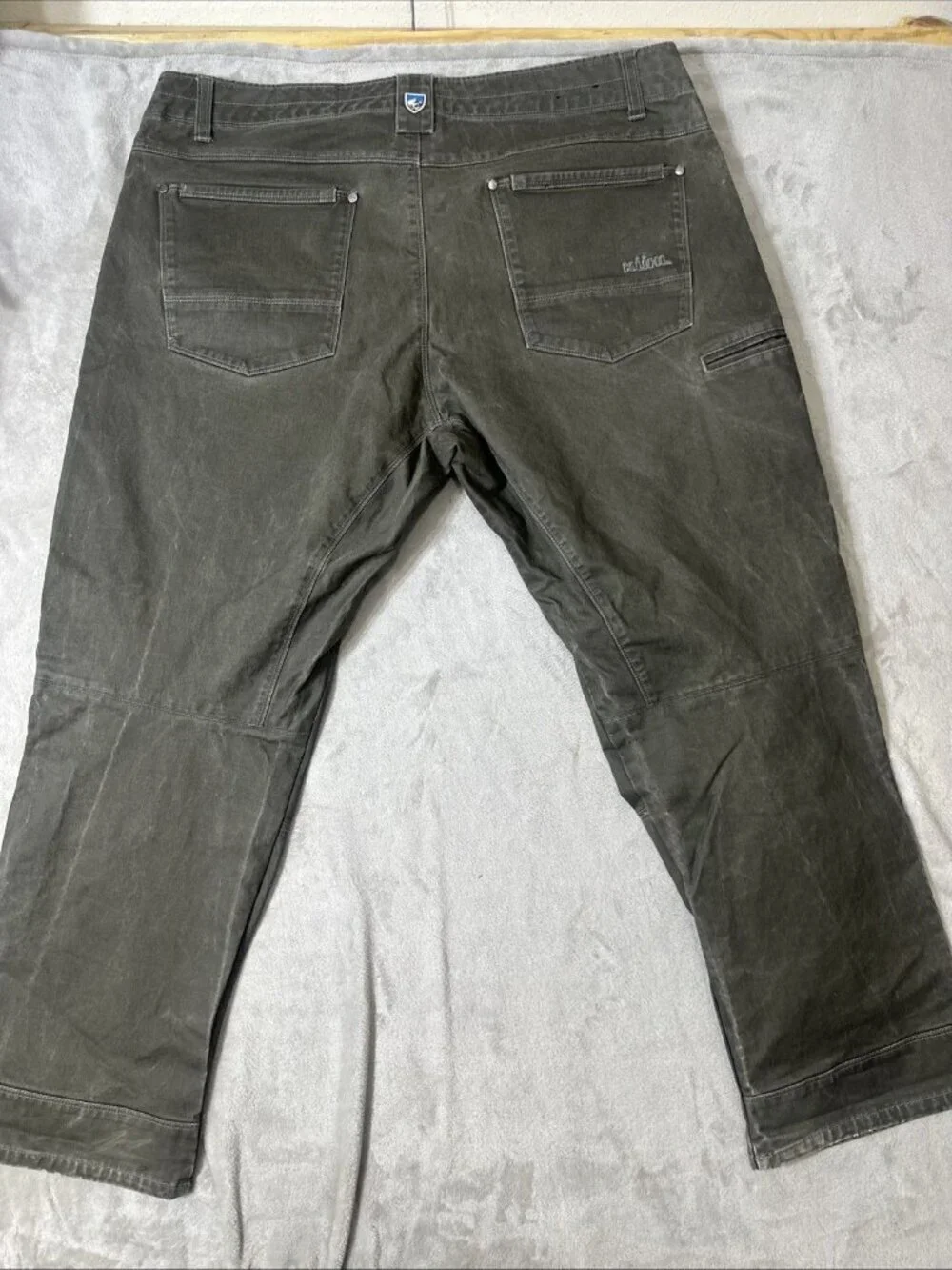 Kuhl rydr pants mens 40x30 gray canvas hiking workwear rugged outdoor